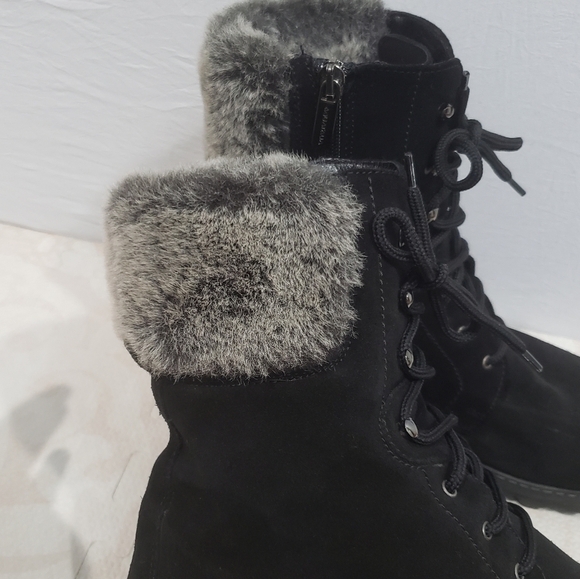 Aquatalia Women's Weatherproof Marvel Fur Trim Lace up Ankle Booties Siz… - Picture 8 of 13